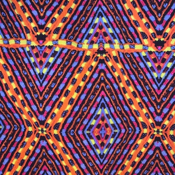 ECHO NWT swimsuit one piece one shoulder size 8 medium geometric print orange - Picture 3 of 7